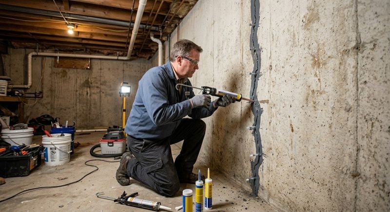Basement Crack Repair in Abington, MA