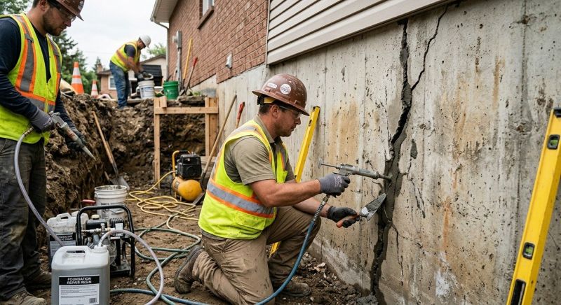 Cracked Foundation Repair in East Bridgewater, MA
