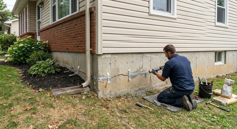 Cracked Foundation Repair in West Newton, MA