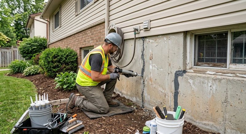 Foundation Crack Sealing in Abington, MA