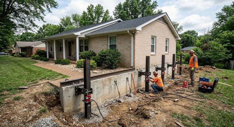 Foundation Pier Leveling in Abington, MA