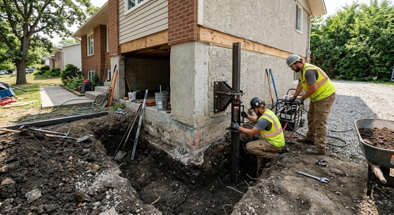 Foundation Pier Repair in Abington, MA