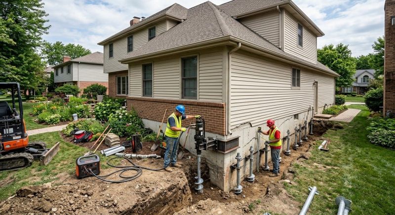 Helical Pile Installation in Abington, MA