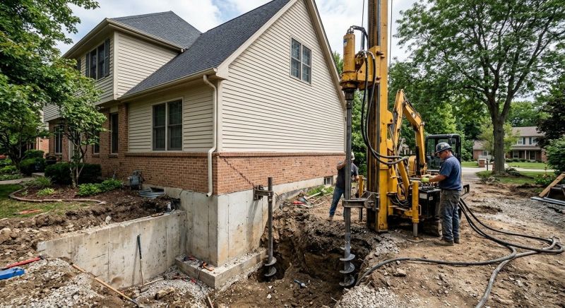 Helical Pile Installation in Abington, MA