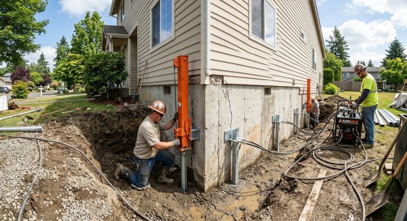 Sinking Foundation Repair in Everett, MA