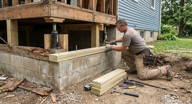 Sinking Foundation Repair in Plymouth County, MA
