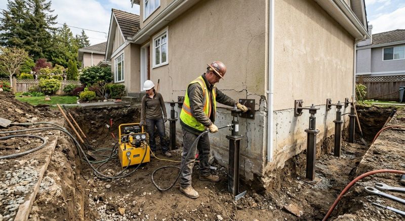 Sinking Foundation Repair in Norfolk, MA